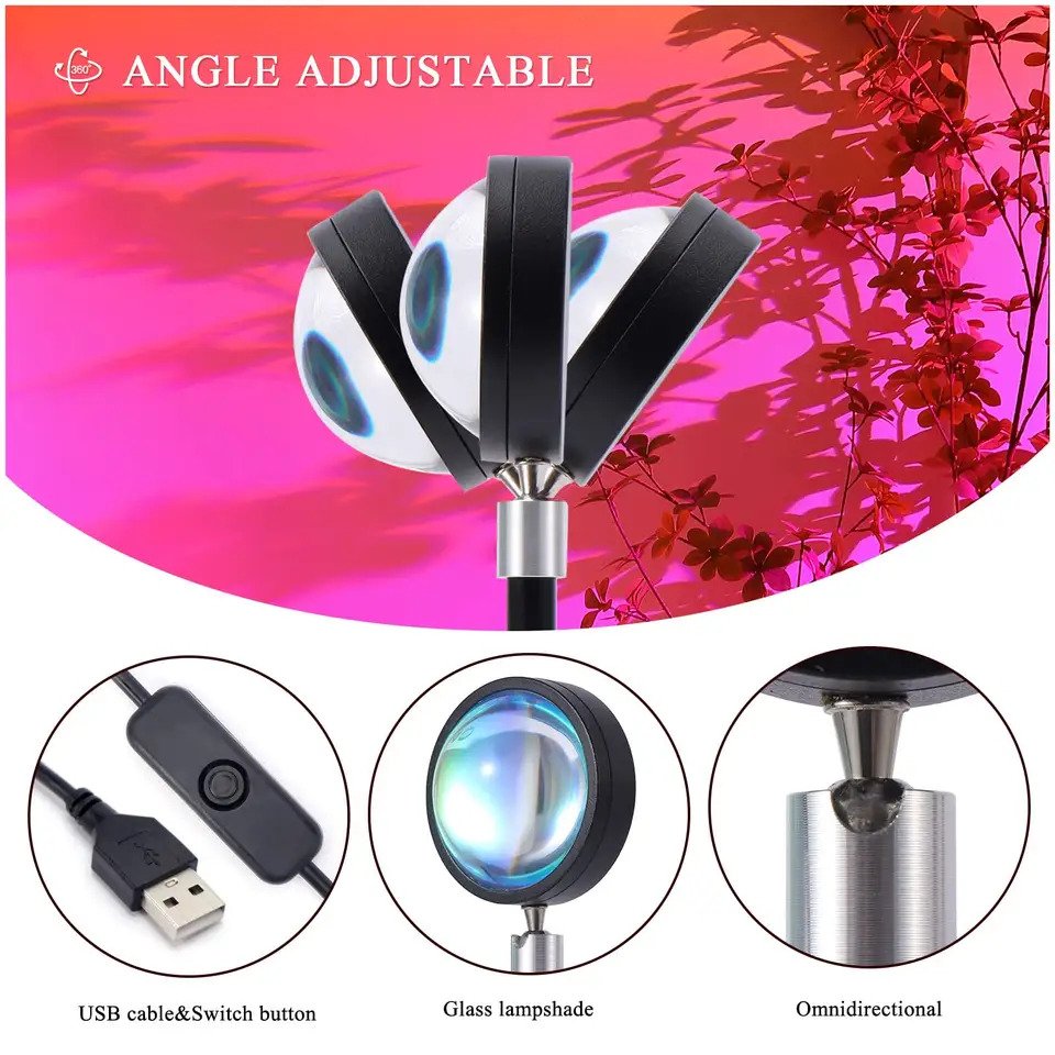 YZIGO Sunset Halo Lamp - Connected Sunset Effect with Mobile App + Remote Control