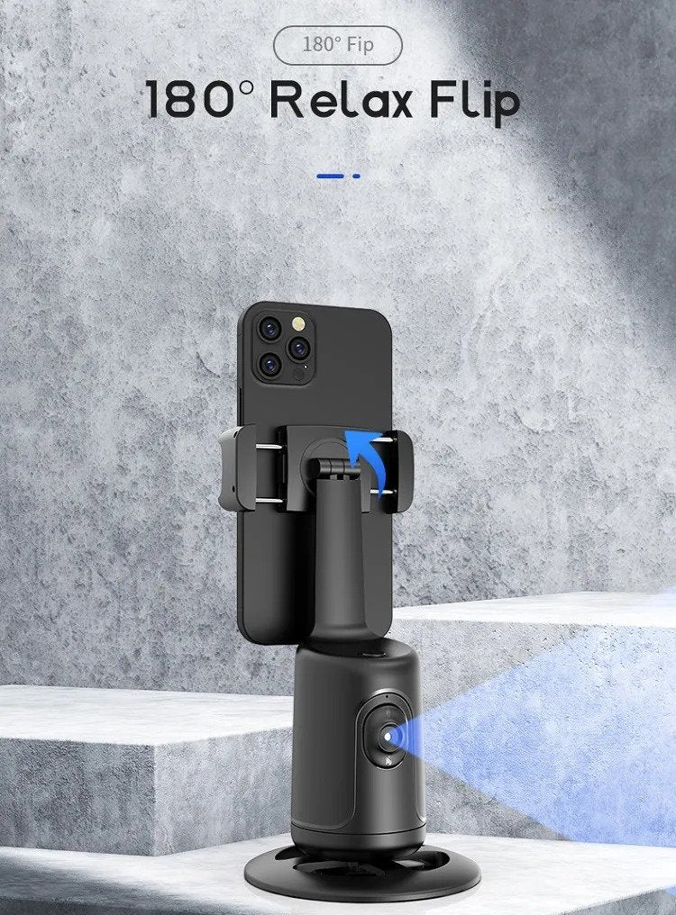 Phone Holder with AI Artificial Intelligence - Automatic Face Tracking 360° Rotation