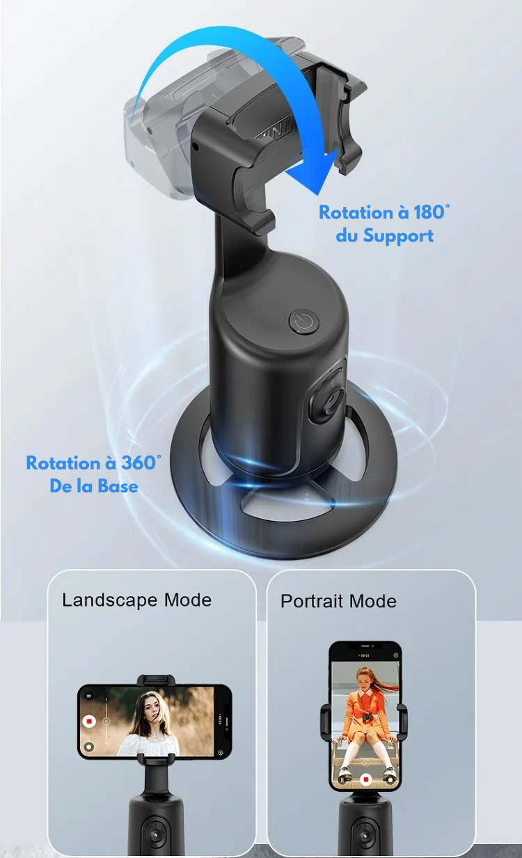 Phone Holder with AI Artificial Intelligence - Automatic Face Tracking 360° Rotation