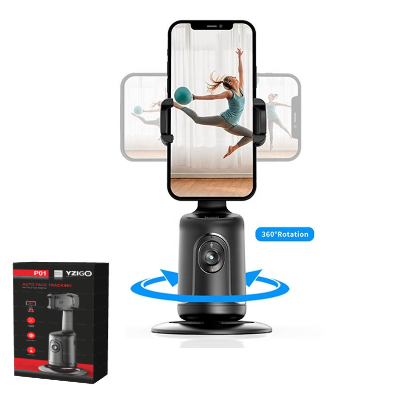Phone Holder with AI Artificial Intelligence - Automatic Face Tracking 360° Rotation